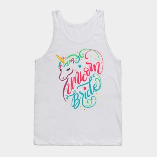 Unicorn Bride Colorful Magical Wedding Engagement Tank Top